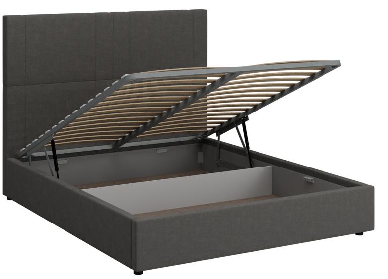 Кровать с мягким изголовьем Клео Антрацит 1600x2000